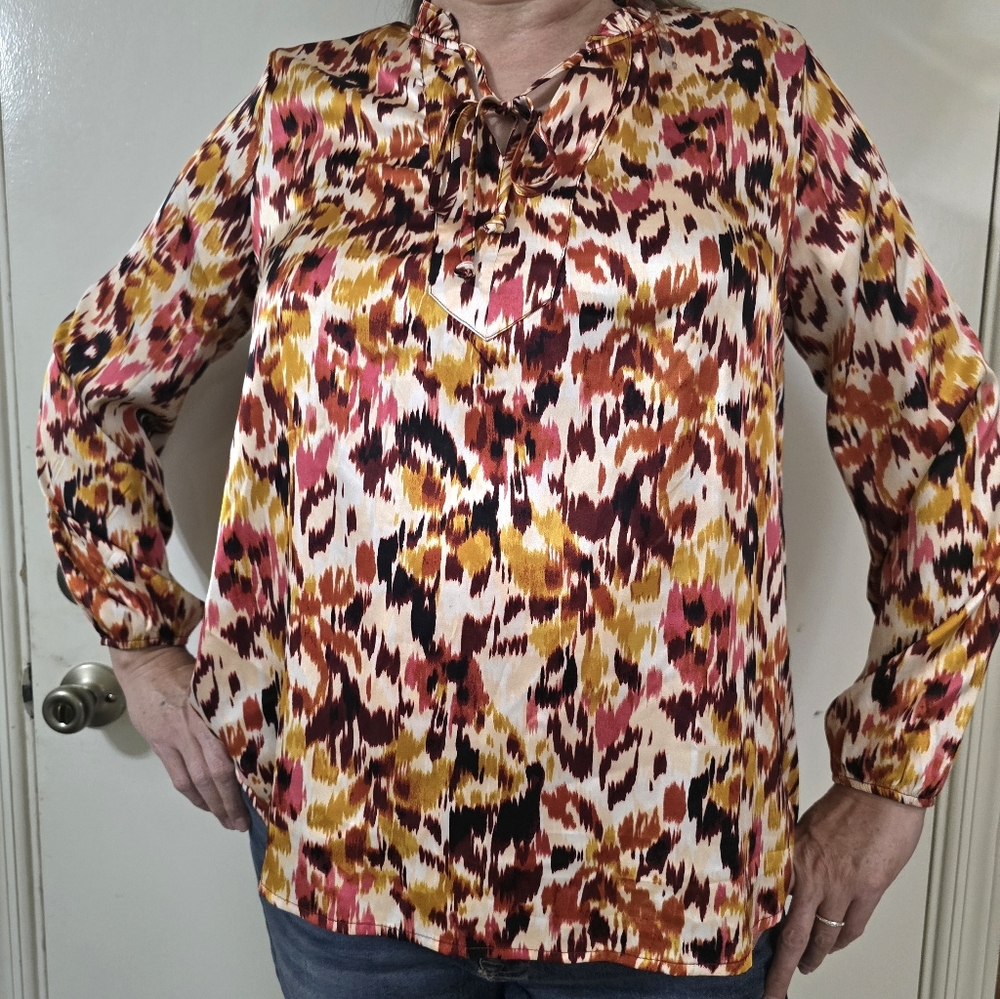 Fred David Multicolor Silky Blouse
